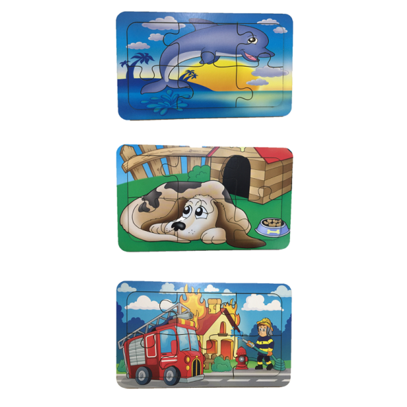 Trendy Toys Ahşap Puzzle Ilk Yapbozum 3 Adet 6 Parçalı 18x11cm