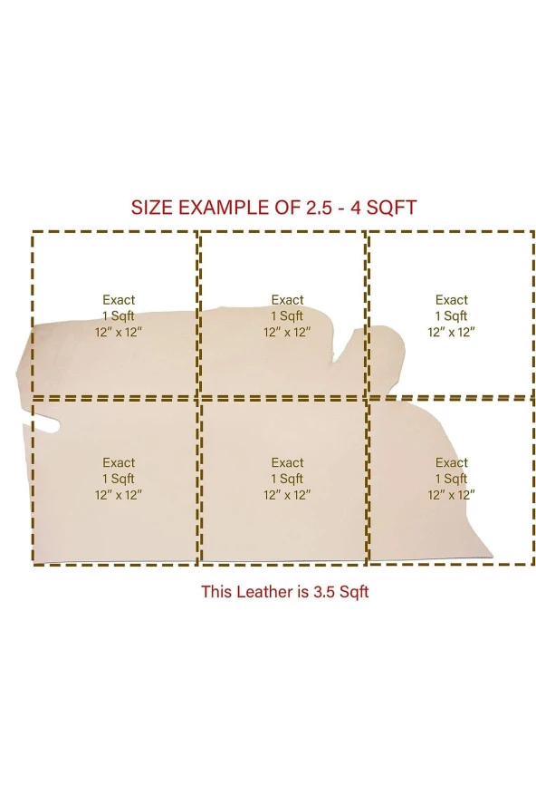 OSM Full Vejetal Vaketa deri 3-5 SF Yarım Deri Büyüklüğünde Natural Renk - Resim 3