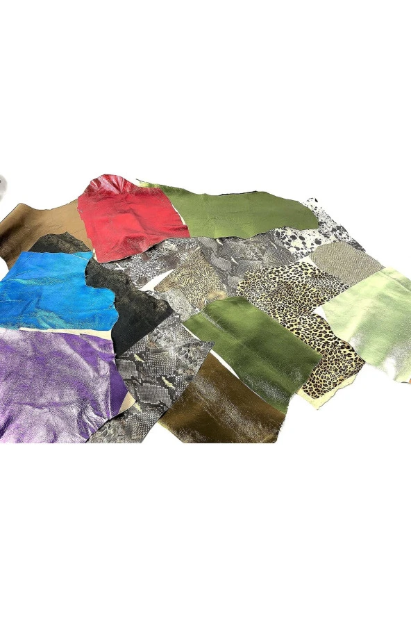 OSM Baskılı hakiki parça deriler XL boy A4-A5 Boyutunda 6LI PAKET ürün görseli