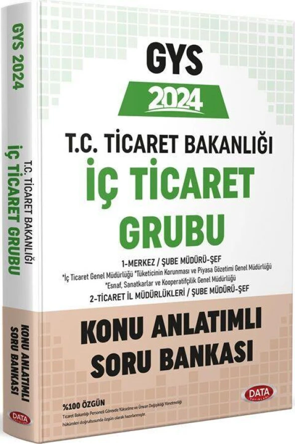 Ticaret Bakanlığı İç Ticaret Grubu Konu Anlatımlı Soru Bankası Data Yayınları