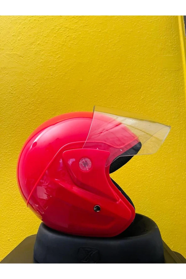 Motoneo Kırmızı Yarım Motosiklet Kaskı