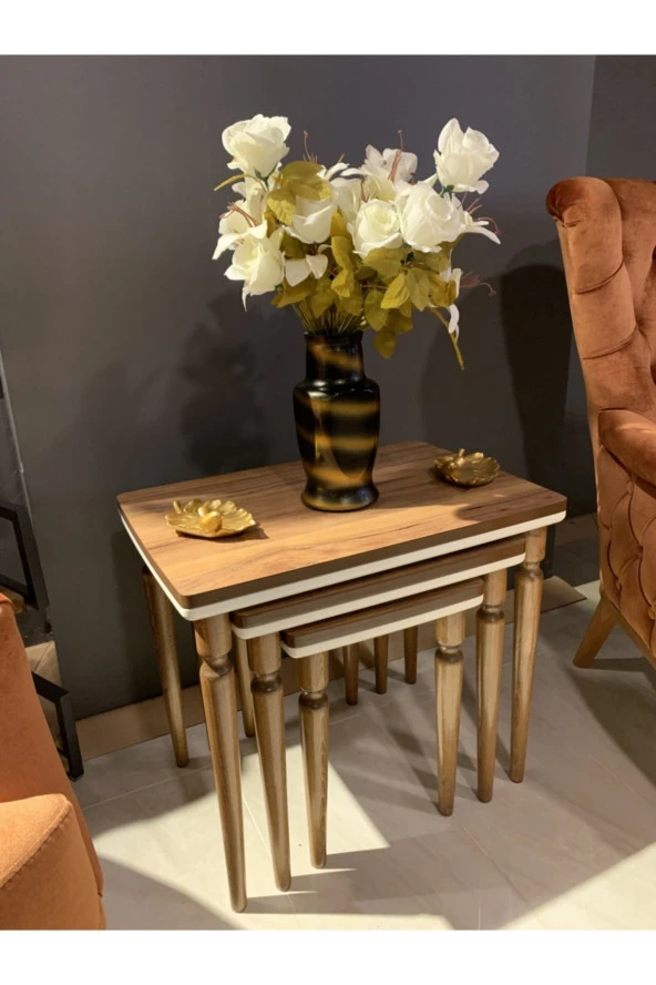 AKSET 3Lü Lüx Zigon Sehpa Ceviz - 3