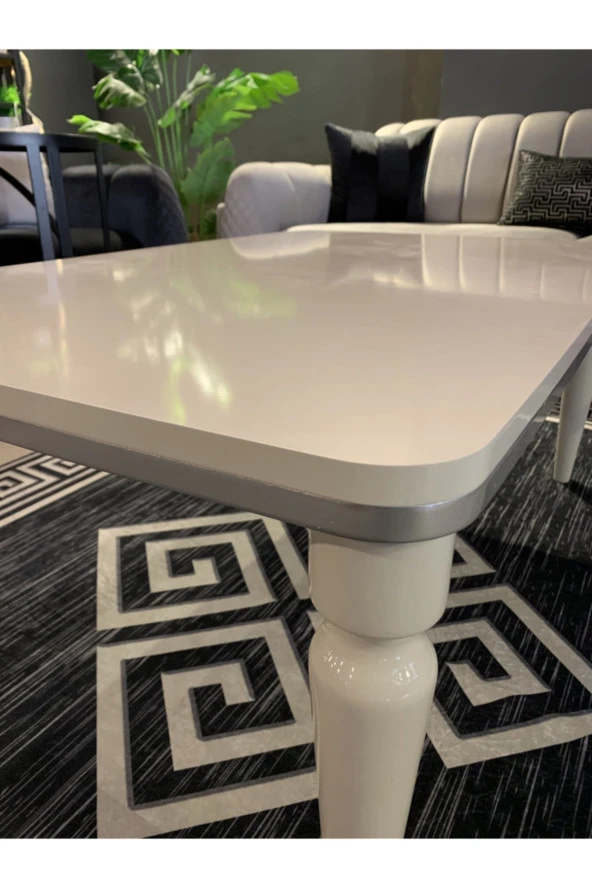 AKSET Orta Sehpa Lüx Krem Gümüş - 2