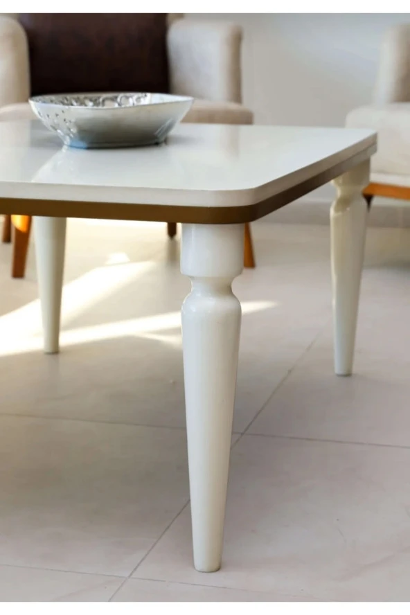 AKSET Orta Sehpa Lüx Krem Ceviz - Resim 4