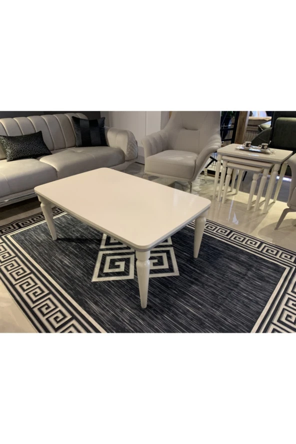 AKSET Orta Sehpa Lüx Krem Gümüş - 3