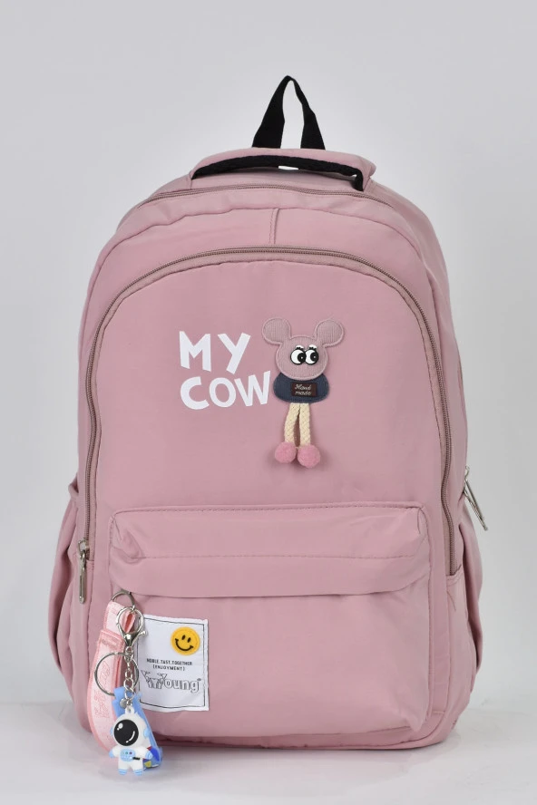 Elatae Kız Çocuk Genç Çok Gözlü Günlük Seyahat Okul Sırt Çantası Pembe 51498 ürün görseli