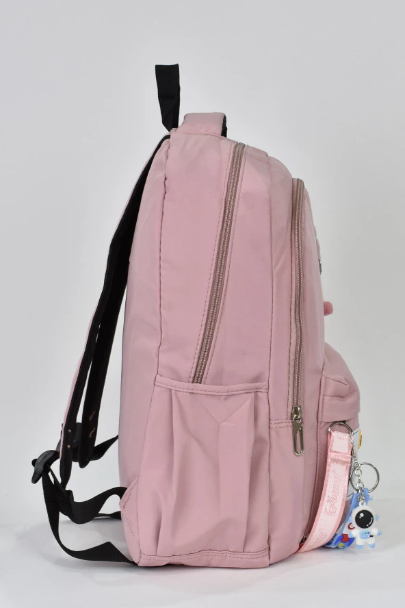 Elatae Kız Çocuk Genç Çok Gözlü Günlük Seyahat Okul Sırt Çantası Pembe 51498 - Resim 3