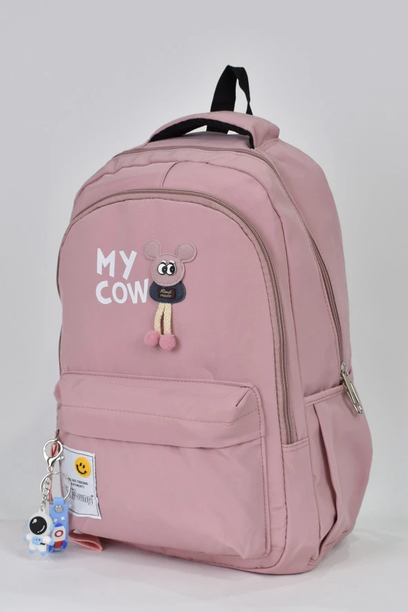 Elatae Kız Çocuk Genç Çok Gözlü Günlük Seyahat Okul Sırt Çantası Pembe 51498 - Resim 4