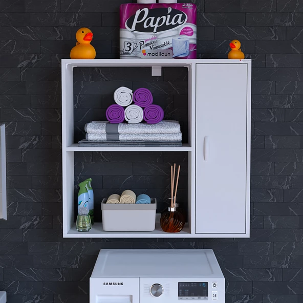 Modilayn URLA 90 x 85,5 x 32,5 cm Makine Üstü Çok Amaçlı Asma Mutfak & Banyo Dolabı - 3