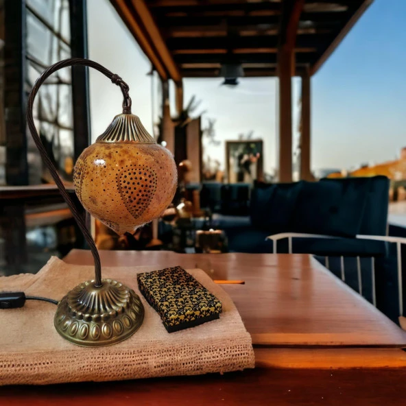 Damla desenli Dekoratif Su Kabağı Lamba - 5