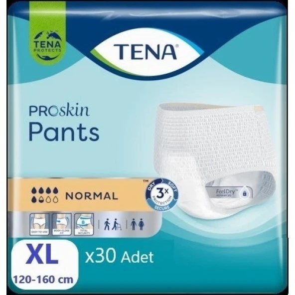 Tena Proskin Pants Normal Emici Külot Ekstra Large - Büyük XL 5,5 Damla 120-160 cm 30 Adet