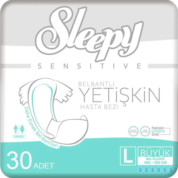 Sleepy Yetişkin Büyük Boy (L) Hasta Bezi 30'lu