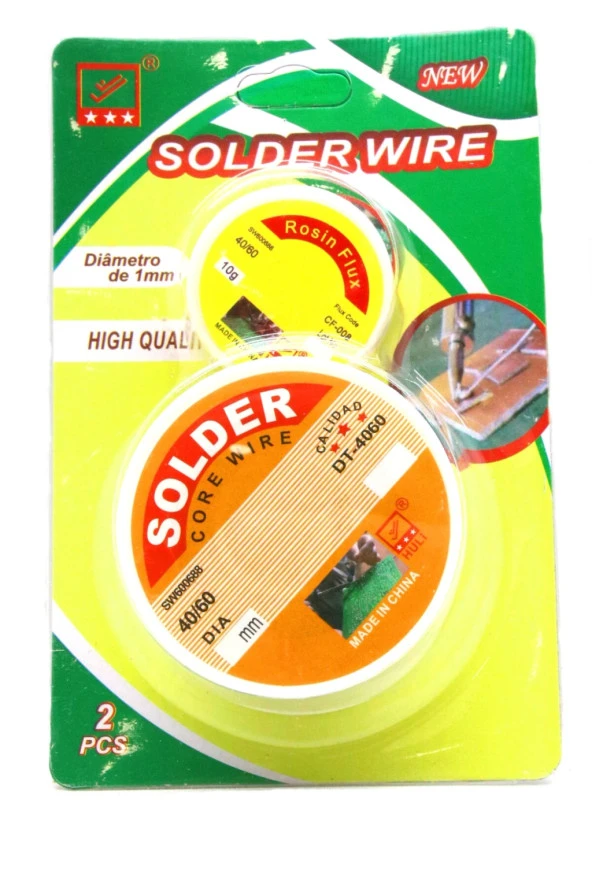 Makaralı Lehim Teli 40/60 Kalay / Kurşun + Lehim Pastası 2Li Set - 2