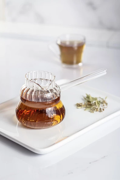 Isıya Dayanıklı Ocakta Kullanmaya Uygun Lüks Borosilikat Cam Cezve 400 Ml - 2