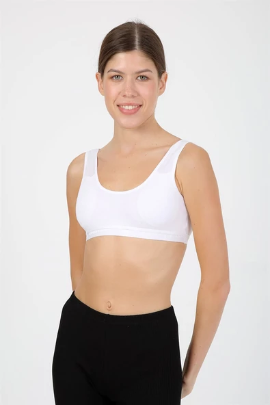 Moda Çizgi Kalın Askılı Pedli Büstiyer 2154