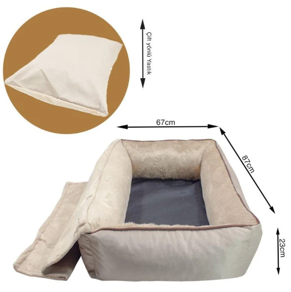 Lepus Winter Bed Krem Large - 3
