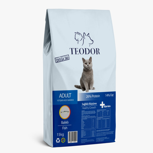 Teodor Adult Balıklı Kedi Maması 15 Kg.