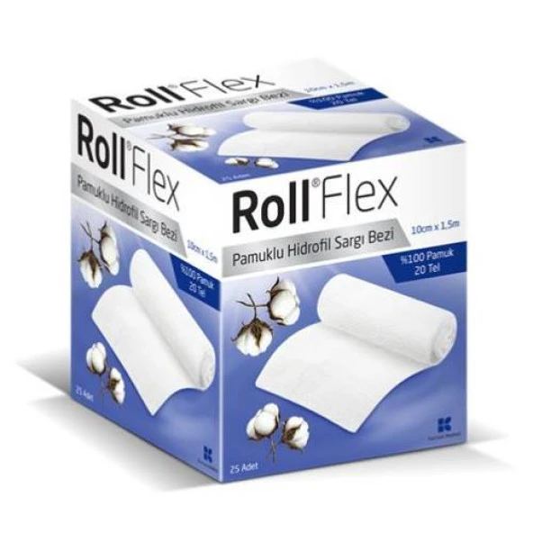 Roll Flex Hidrofil Sargı Bezi 10cm x 1.5m 25'li