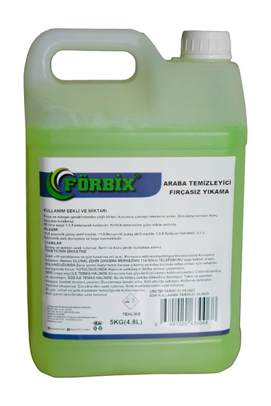 FORBİX ARABA TEMİZLEYİCİ FIRÇASIZ YIKAMA ŞAMPUANI 5 KG