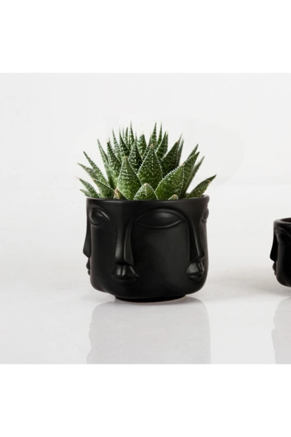 Havelka Suratlı Sıyah Dekoratıf Buyuk Boy 11.5x11.5x10.5 cm