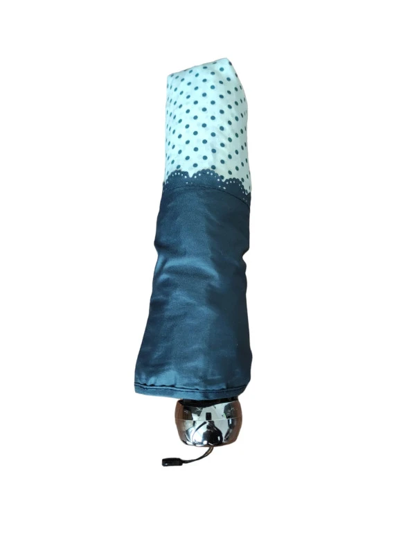 Puantiye Detaylı Kadın Şemsiye Lacivert - 4