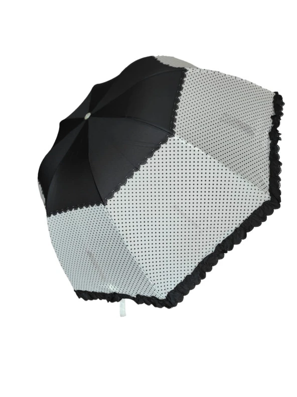 Puantiye Detaylı Kadın Şemsiye Siyah - 3
