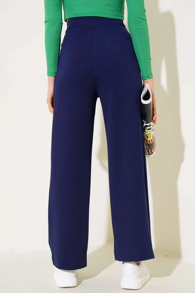 Cepli Pileli Salaş Pantolon Lacivert - Resim 3