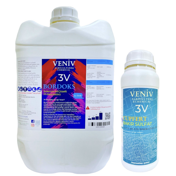 Veniv 3V Bordoks Bordo Bulamacı 20L +  Cupfert Sıvı EDTA şelatlı Bakır Hediye 1 L