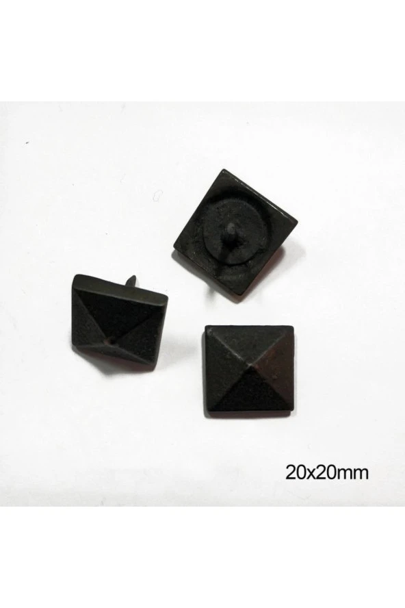 El Yapımı Eskitme Pirinç Kare Kabara 20 Adet 20x20mm