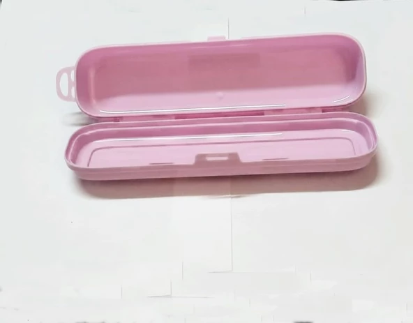 Pembe Multi Renkli Kapaklı Kalemlik Kutusu -Çanta İçi Saklama - Diş Fırçası - Makyaj Fırçası Kutu - 2