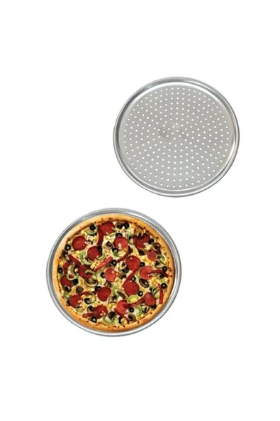 Delikli Çelik Pizza Ve Lahmacun Tepsisi Orta Boy -32  cm - 2