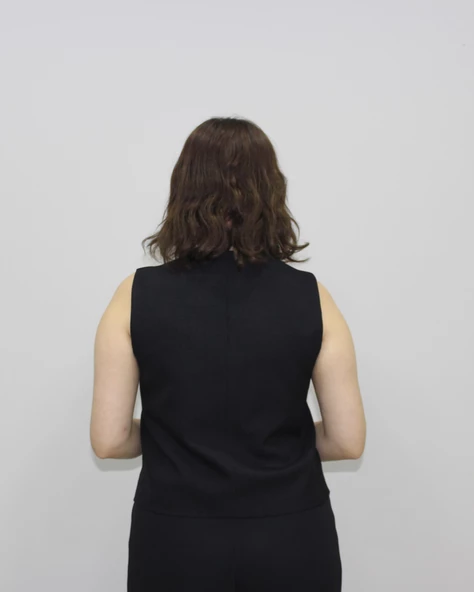 Düğmeli Cep Detaylı Keten Klasik Yelek - 3