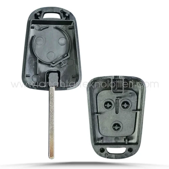 OPEL Astra J HU100 Anahtarlı 3 Buton Boş Kap Oto Kumanda Kabı - 4