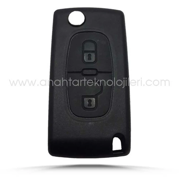 PEUGEOT 307 2001-2009 2 Buton Pil Yataksız Sustalı Boş Kap Oto Kumanda Kabı