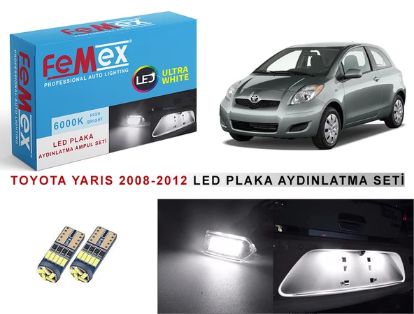 Toyota Yaris LED Plaka Aydınlatma Ampul Seti FEMEX Parlak Beyaz