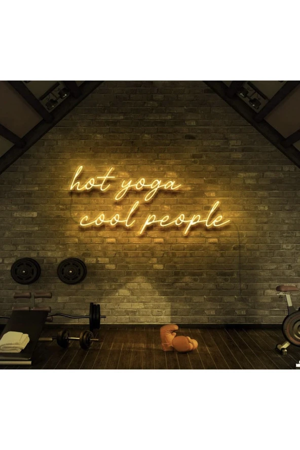 Hot Yoga Cool People Yazılı Neon Tabela