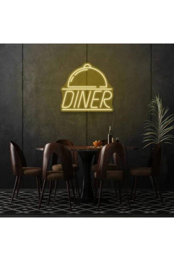 Restoranlara Özel Diner Yazılı ve Şekilli Neon Tabela