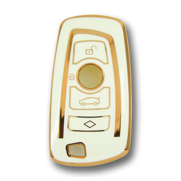 BMW F Serisi CAS4 Tip 4 Buton Beyaz Oto Anahtar Kumanda Kabı Kılıfı Oto Anahtarlık ürün görseli 1