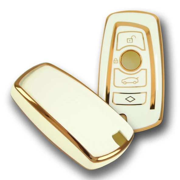 BMW F Serisi CAS4 Tip 4 Buton Beyaz Oto Anahtar Kumanda Kabı Kılıfı Oto Anahtarlık - Resim 3