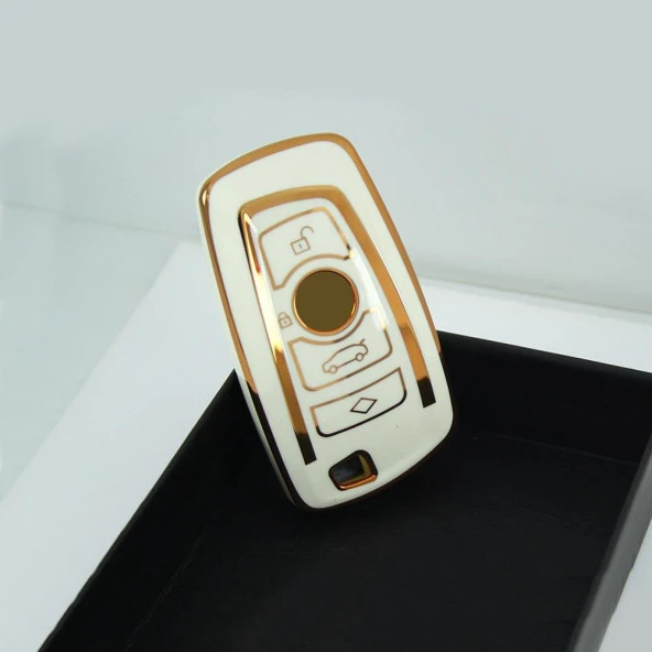 BMW F Serisi CAS4 Tip 4 Buton Beyaz Oto Anahtar Kumanda Kabı Kılıfı Oto Anahtarlık - Resim 5