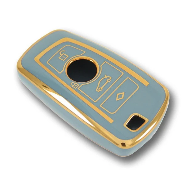 BMW F Serisi CAS4 Tip 4 Buton Gri Oto Anahtar Kumanda Kabı Kılıfı Oto Anahtarlık - 4