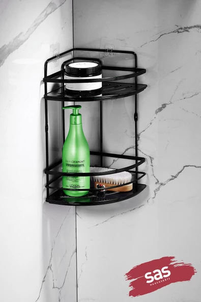 Yapışkanlı Ömür Boyu Paslanmaz Kristal Ayarlanabilir Raf Banyo Düzenleyici Şampuanlık LK-02 SS ürün görseli