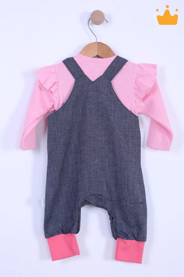 Babyhola Bayramlık Kız Bebek Çocuk Flamingo Bayramlık Salopet Badi Takım 23388 - 10