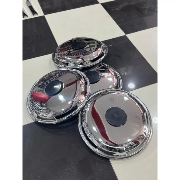 UNİVERSAL 16 İNÇ KROM ÖN-ARKA JANT KAPAĞI 4 ADET KAPAK BOMBELİ - 4