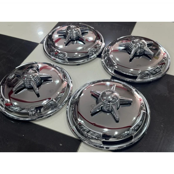 UNİVERSAL 16 İNÇ KROM ÖN-ARKA JANT KAPAĞI 4 ADET KAPAK 4 ADET 5 KOLLU JANT APARAT - 4