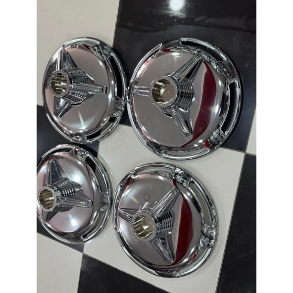 UNİVERSAL 16 İNÇ KROM ÖN-ARKA JANT KAPAĞI 4 ADET KAPAK 4 ADET 3 KOLLU JANT APARAT - 3