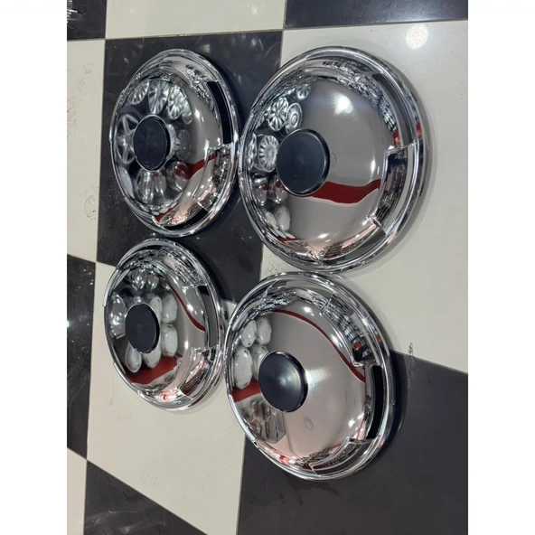 UNİVERSAL 16 İNÇ KROM ÖN-ARKA JANT KAPAĞI 4 ADET KAPAK BOMBELİ - 5