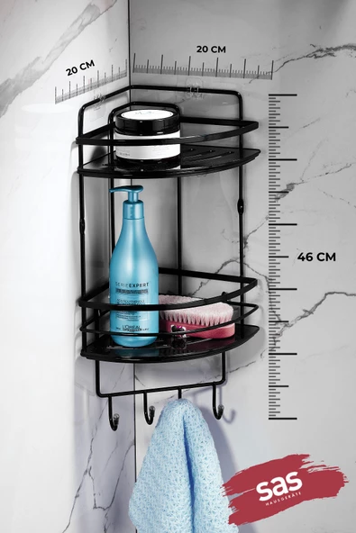 Yapışkanlı Ömür Boyu Paslanmaz Kristal Ayarlanabilir Raf Banyo Düzenleyici Şampuanlık LK-02 SSSK - Resim 3