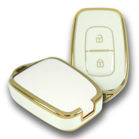 Renault Symbol 12-18 Dacia Sandero 2 Buton Beyaz Oto Anahtar Kumanda Kabı Kılıfı Oto Anahtarlık - 3
