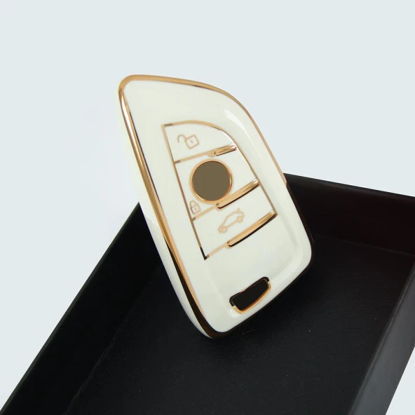 BMW F Serisi FEM Tip 3 Buton Beyaz Oto Anahtar Kumanda Kabı Kılıfı Oto Anahtarlık - Resim 5
